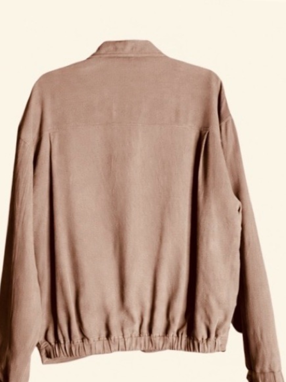 Tulliano 100% Silk Full Zip Jacket Taupe Size Medium - Picture 2 of 6